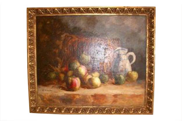 French Impressionist Style Oil Still Life Painting Signed B. Vincendon
