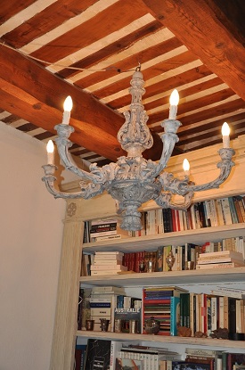 20th Century French Carved Wood Chandelier