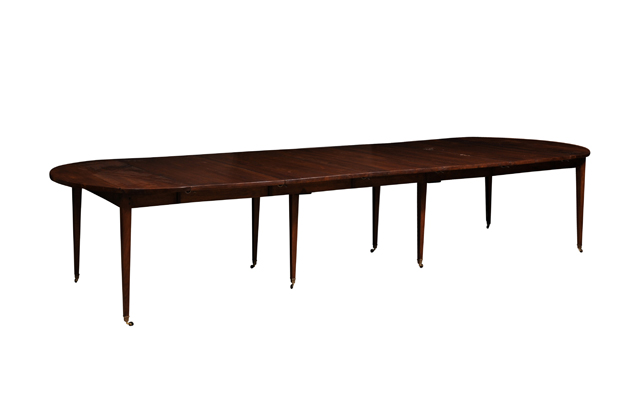 SOLD - 20th Century French Extension Table In Walnut With Five Leaves Circa 1900
