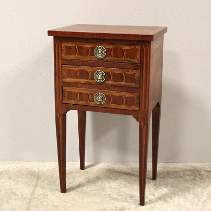 Arriving in Future Shipment - 19th Century Italian Napoleon III chest of drawers-bedside table In marquetry, inlaid in fine wood