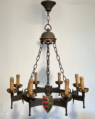 20th Century French Iron Chandelier