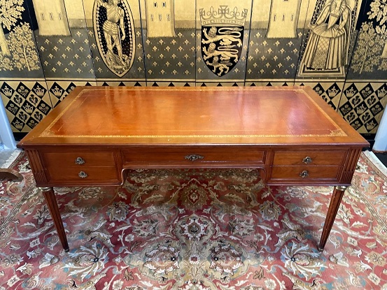 20th Century French Louis XVI Style Leather Top Desk DLW