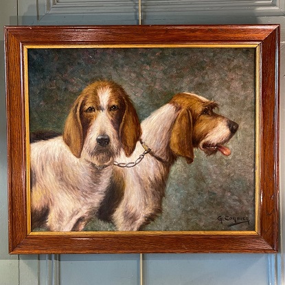 19th Century French Dog Painting DLW