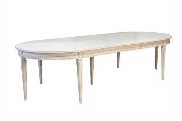 19th Century Swedish Extension Table with Three Leaves DLW