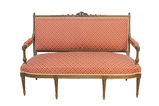 19th Century French Louis XVI Style Sofa Circa 1860 DLW