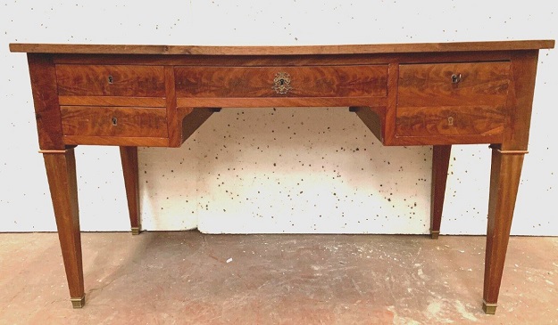 19th Century French Louis XVI Style Leather Top Desk  DLW
