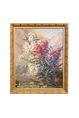 French Late 19th Century Oil on Canvas Still-Life Painting Depicting Flowers