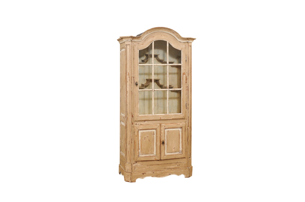 French Painted Vitrine Cabinet