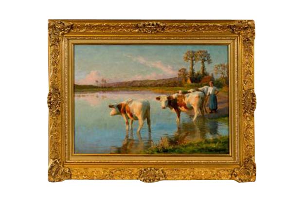 French Pastoral Oil Painting Signed by Félix Planquette, Late 19th Century