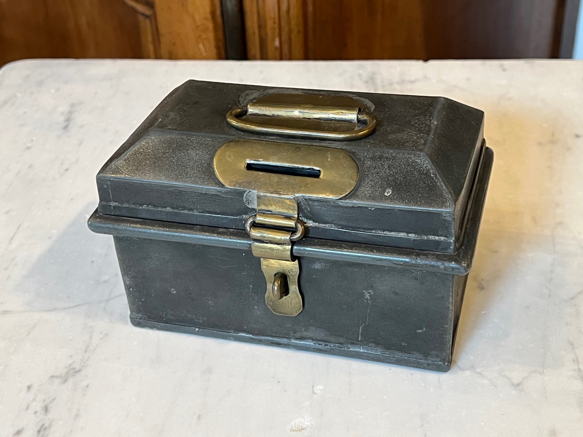 Antique Metal Coin Box