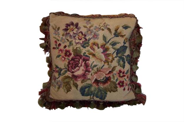 19th Century Needlepoint Pillow
