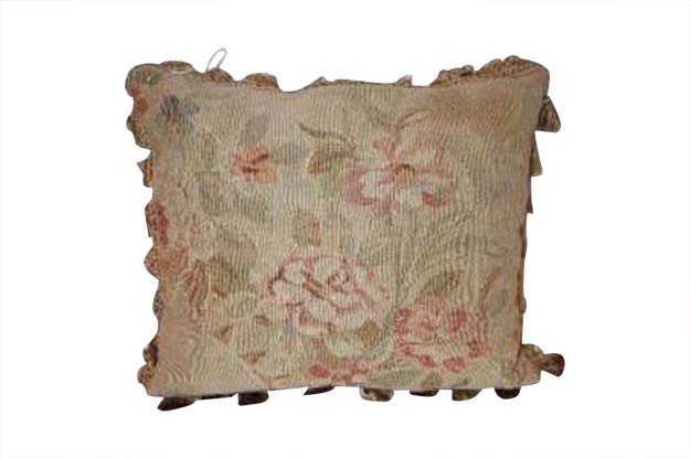 19th Century French Aubusson Tapestry Pillow