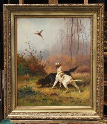 Arriving In Future Shipment - French 19th Century Framed Hunting Scene by B. Lanoux