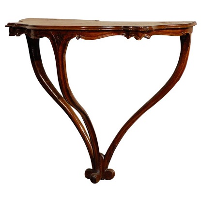 Italian Rococo Late 18th Century Walnut Console Table with Authentic Patina