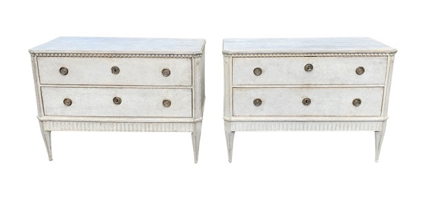 Arriving In Future Shipment - Swedish 19th Century Pair of Gustavian Style Chests Circa 1860