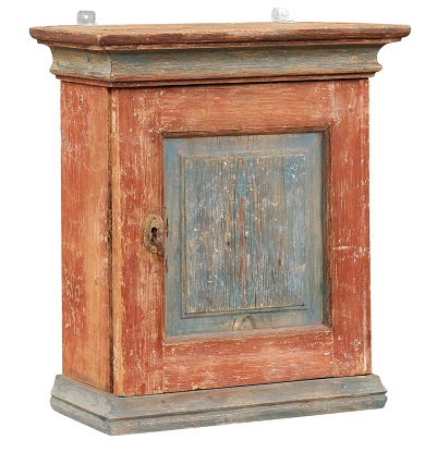 Swedish 19th Century Painted Wall Cabinet
