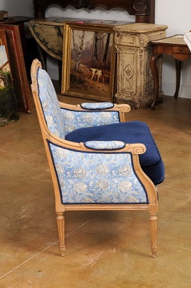 French louis xv bleached arm chairs