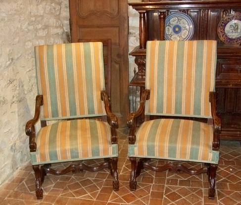 Arriving in Future Shipment - French 19th Century Pair of Louis XVI Style Arm Chairs