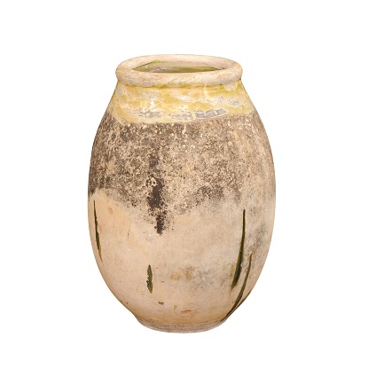 French 19th Century Terracotta Biot Jar with Yellow Glaze and Rustic Character