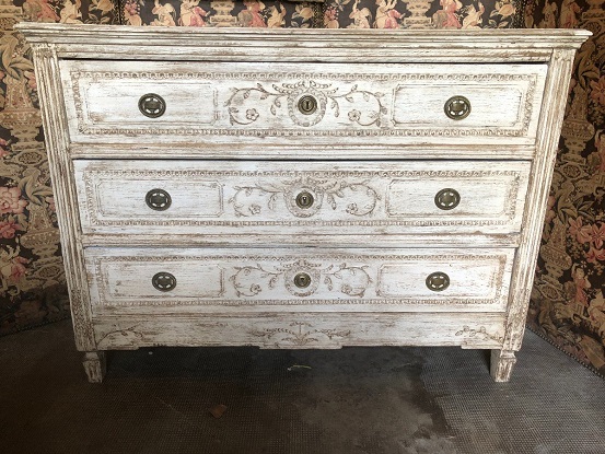 Arriving in Future Shipment - French 18th Century Louis XVI Bleached Commode Circa 1790