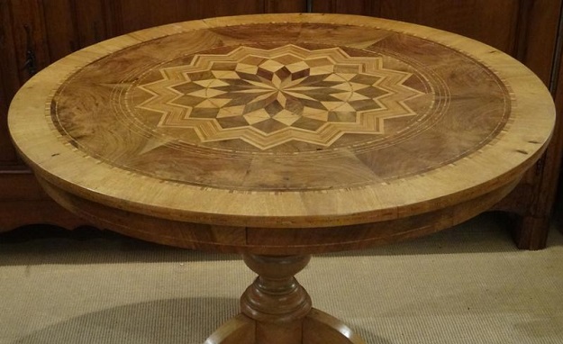 ON HOLD - Italian 19th Century Marquetry Pedestal Table