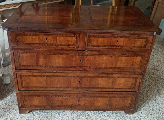 SOLD - Arriving in Future Shipment - Italian 18th Century Marquetry Commode Circa 1780