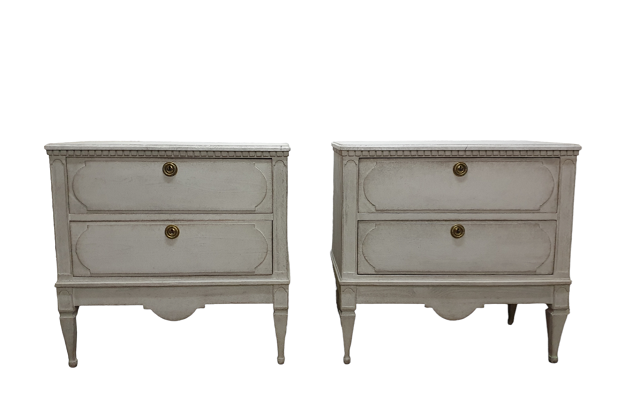 Arriving in Future Shipment - Pair of 19th Century Gustavian Painted Style Chests