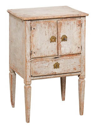 Swedish 1790s Gustavian Period Painted Wood Nightstand with Distressed Patina