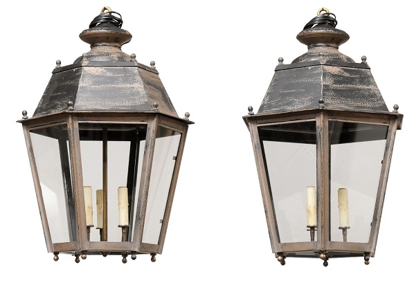 French 20th Century Set of Two Lanterns
