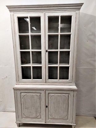 Arriving in Future Shipment - Swedish 19th Century Painted Vitrine With Glass Doors