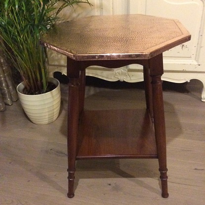 Arriving in Future Shipment - English 19th Century Octagonal Copper Top Table Circa 1880