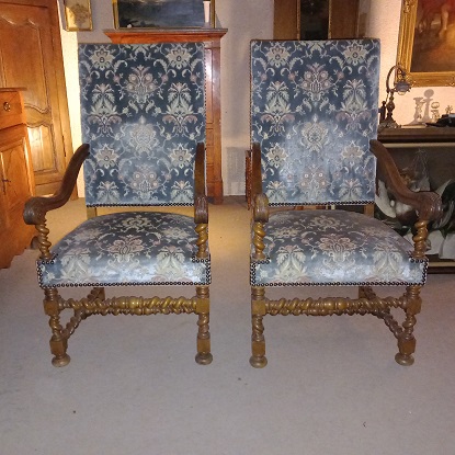 Arriving in Future Shipment - French 19th Century Pair of Mutton Leg Arm Chairs