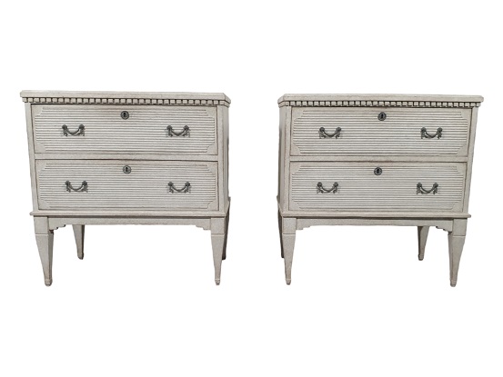 Arriving in Future Shipment - Pair of Swedish 19th Century Gustavian Style Chest of Drawers Circa 1890