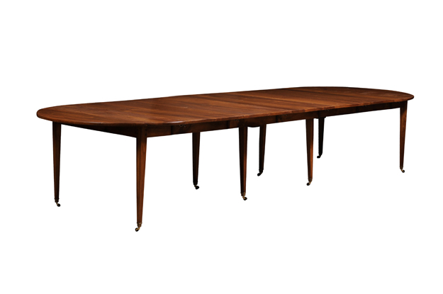 20th Century French Extension Table In Walnut With Five Leaves Circa 1900 