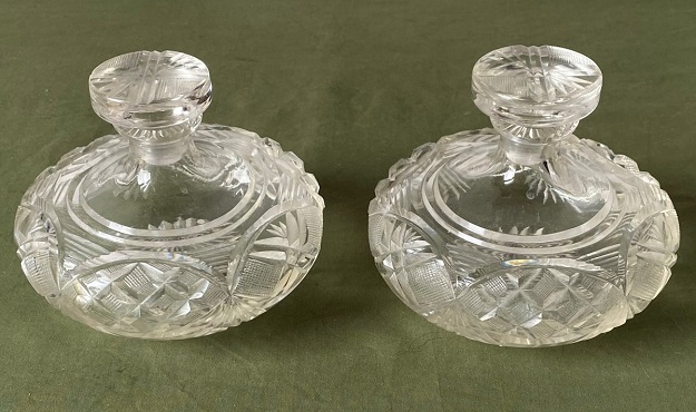 Arriving in Future Shipment - French 19th Century Pair of Baccarat Crystal Bottles