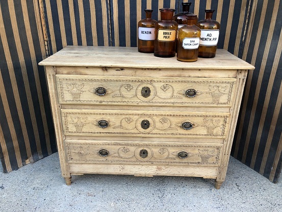 Early 18th Century French Louis XVI Bleached Commode Circa 1800