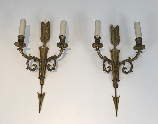 Arriving in Future Shipment - Pair of 20th Century French Bronze Sconces