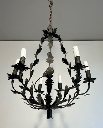 Arriving in Future Shipment - 20th Century French Iron Chandelier