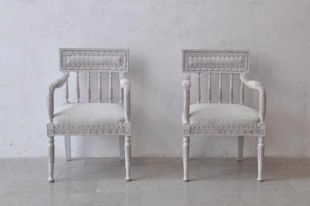 Pair of 20th Century Swedish Gustavian Style Chairs