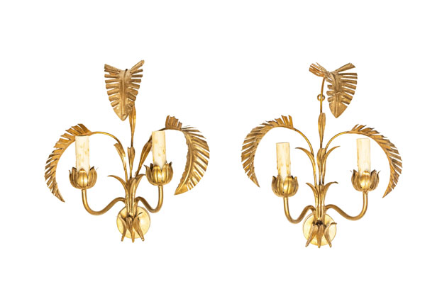 Pair of 20th Century French Sconces - Inspired By Maison Jansen