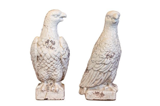 Pair of 19th Century Italian Terracotta Eagles