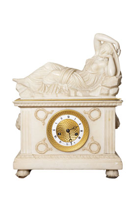 19th Century French Alabaster Clock