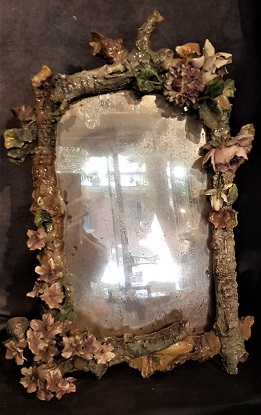 19th Century Italian Barbotine Mirror